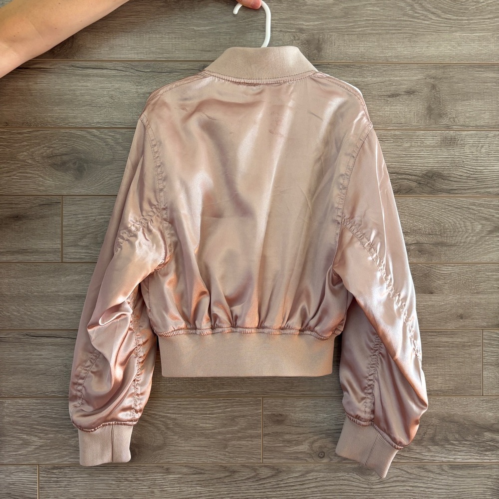 H&M Pink Satin Flight Jacket, Kid’s Size 8-9 - Picture 5 of 5